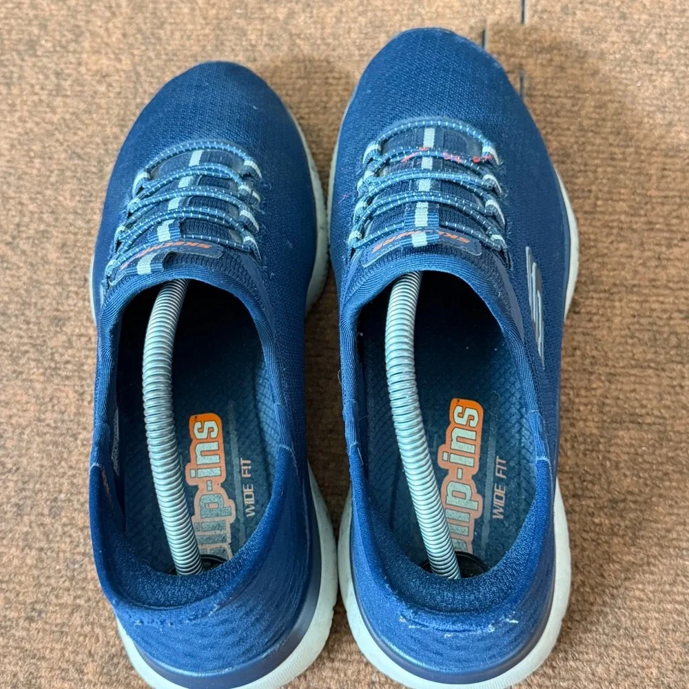 Skechers Hands Free Slip-ins Ultra Flex 3.0 Smooth‎ Step Navy Mens 7.5 Wide Fit